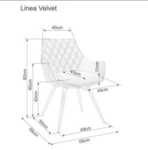 Jedálenská stolička LINEA VELVET Varianta: Curry / Bluvel 68