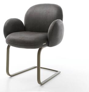 DELIFE Jedálenská stolička Nube-Flex s opierkami mikrovlákno antracit vintage jedálenská stolička plochý efektový povrch titán vrecková pružina