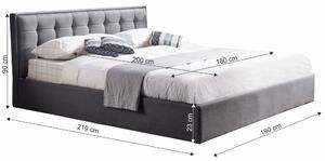 Manželská posteľ 180 cm Essie (s roštom). Vlastná spoľahlivá doprava až k Vám domov. 1016441