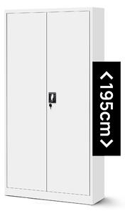 JAN NOWAK Kovová spisová skriňa model JAN H 900x1950x400, biela