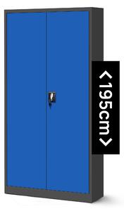 JAN NOWAK Kovová spisová skriňa model JAN H 900x1950x400 antracitovo-modrá