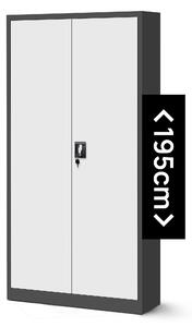 JAN NOWAK Kovová spisová skriňa model JAN H 900x1950x400, antracitovo-biela