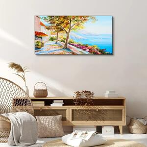 Obraz na plátne Morský strom kvety obloha