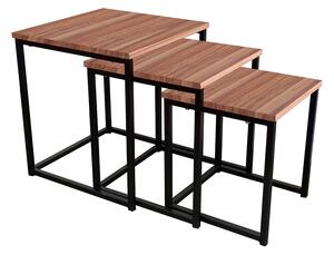 Set 3 konferenčných stolíkov Kastty typ 3 (orech + čierna). Vlastná spoľahlivá doprava až k Vám domov. 1016451
