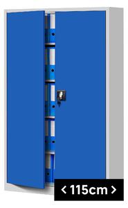 JAN NOWAK Kovová spisová skriňa model JAN II 1150x1850x400, šedo-modrá