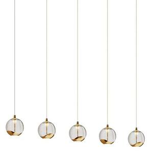 Lucande - Hayley 5 Line Závěsná Lampa Clear/Gold