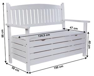 Záhradná lavica 150 cm Amelli (biela). Vlastná spoľahlivá doprava až k Vám domov. 1016528