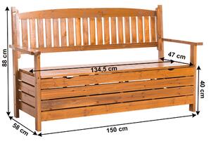 Záhradná lavica 150 cm Amelli (hnedá). Vlastná spoľahlivá doprava až k Vám domov. 1016527