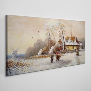 Obraz canvas Zimné dediny Snow Strom