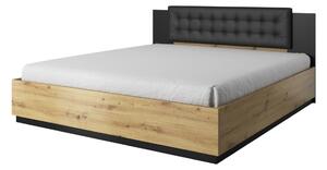Manželská posteľ SIGMA + rošt, 160x200, artisan/čierna