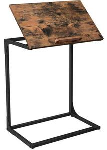 VASAGLE Príručný stolík na notebook, vintage hnedý, čierny