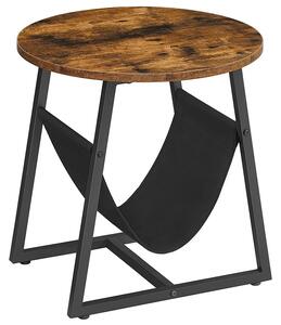 Nočný stolík, okrúhly stolík, s odnímateľnou úložnou taškou, 50 x 50 cm