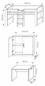 Detská poschodová posteľ so stolíkom FUNNY | dub sonoma