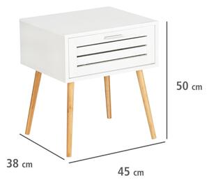Nočný stolík NATHALIE 2, 45x50x38, biela/hnedá