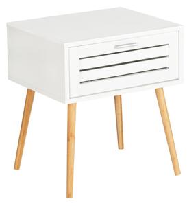 Nočný stolík FINJA 2, 45x50x38, biela/hnedá