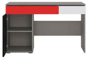 Písací stôl LASER červená/sivá