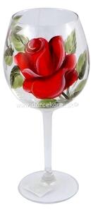 Výročný pohár na víno k 40 narodeninám červené ruže