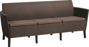 KETER Pohovka SALOMON 3 seater sofa | hnedá/tmavé podušky
