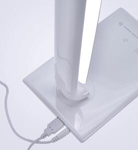 Solight Solight LED stolná lampička stmievateľná, 12W, voľba teploty svetla, USB, biely lesk