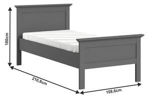 Jednolôžková posteľ 90 cm Phung (sivá). Vlastná spoľahlivá doprava až k Vám domov. 1016751