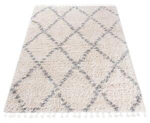 Kusový koberec shaggy Karo krémovo sivý 80x150cm