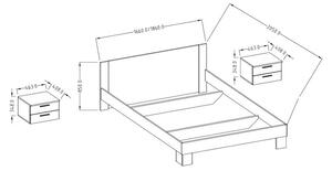 ERA - Ložnicová zostava - skriňa (20), posteľ 160 + 2x nočný stolík(51), komoda (26), borovice artic svetlá/borovice artic tmavá