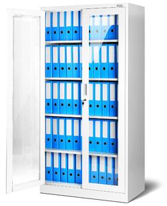 JAN NOWAK Kovová skriňa s presklennými dverami model AMELIA 900x1850x400, bílá