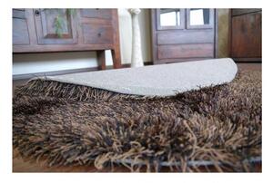 Luxusný kusový koberec Shaggy Love hnedočierny kruh 120cm