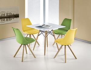 Jedálenský stôl Priscilla kwadrat (pre 4 osoby) (biela + prírodná). Vlastná spoľahlivá doprava až k Vám domov. 770459