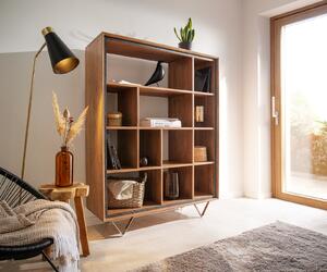 DELIFE Skriňa Stonegrace 115x150 akácia prírodná 12 priehradiek kamenná dyha podstava v tvare V