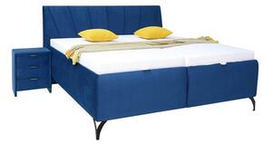 Čalúnená posteľ Franz 180x200, modrá, vrátane matracov, roštu, ÚP