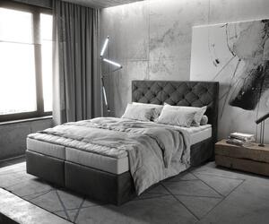 DELIFE Boxspring posteľ Dream-Great 140x200 cm mikrovlákno antracitová vintage s matracom a topperom