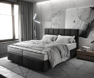 DELIFE Boxspring posteľ Dream-Fine 160x200 cm mikrovlákno antracitová vintage s matracom a topperom