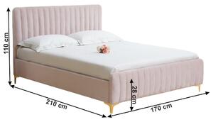 Manželská posteľ 160 cm Karilla (ružová) (s roštom). Vlastná spoľahlivá doprava až k Vám domov. 1017201