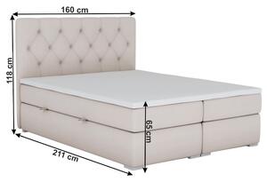 Manželská posteľ Boxspring 160 cm Elaine (s matracmi). Vlastná spoľahlivá doprava až k Vám domov. 1017262