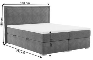 Manželská posteľ Boxspring 160 cm Mosella (s matracmi). Vlastná spoľahlivá doprava až k Vám domov. 1017264