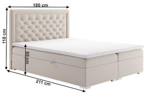 Manželská posteľ Boxspring 180 cm Durius (s matracmi). Vlastná spoľahlivá doprava až k Vám domov. 1017267