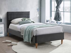 Jednolôžková posteľ AZURRO Velvet 90 x 200 cm Farba: Sivá