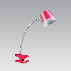 PREZENT Moderná stolná LED lampa s klipom VIGO, 4 W, denné biele svetlo, ružová