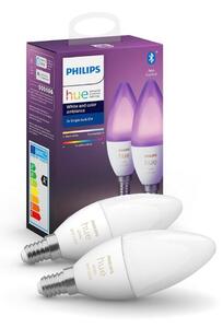 SADA 2x LED Stmievateľná žiarovka Philips Hue WHITE AND COLOR E14/5,3W/230V