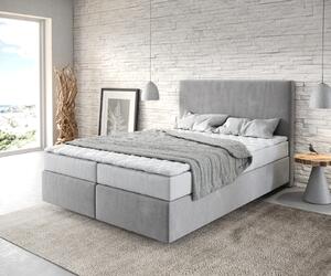 DELIFE Boxspring posteľ Dream-Well 140x200 cm mikrovlákno sivá s matracom a topperom