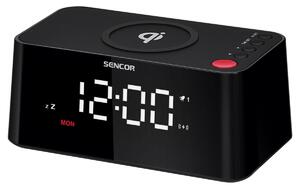 Sencor SDC 7600 Qi hodiny s nabíjačkou, čierna