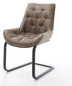 DELIFE Jedálenská stolička Taimi-Flex mikrovlákno taupe vintage jedálenská stolička plochá čierna