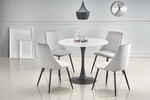 Okrúhly kuchynský stôl AMBROSIO 90 cm - biely mramor / čierna