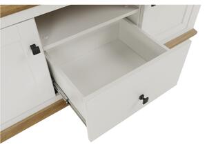 TV stolík/skrinka Leoras MZ15 (biela + dub grand). Vlastná spoľahlivá doprava až k Vám domov. 1017348