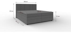 Čalúnená posteľ Alexa 180x200, vr. matraca a úp, sivá