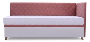 ArtIdz Čalúnená posteľ SOLO - FIDO | ružová 80 x 200 cm Farba: Ružová, Prevedenie: ľavé