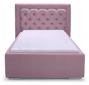 Čalúnená jednolôžková posteľ DANIELLE | ružová 90 x 200 cm