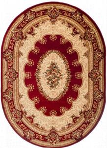 Kusový koberec klasický vzor bordó ovál 70x140cm
