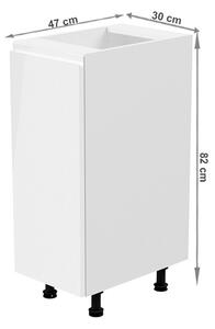 Dolná kuchynská skrinka D30 Aurellia (biela + biely lesk) (L). Vlastná spoľahlivá doprava až k Vám domov. 1015746